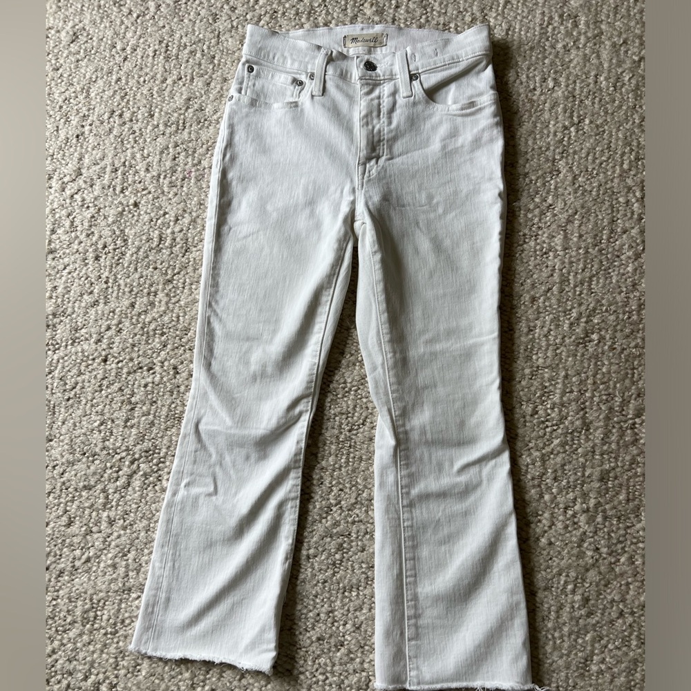 Worn once madewell Cali denim boot white jeans size 25 petite